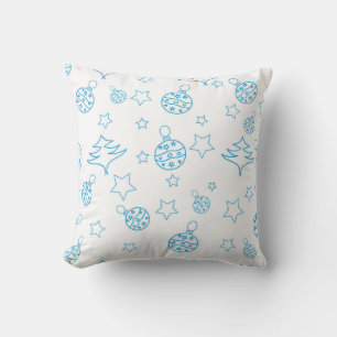 Christmas tree, stars and balls - simple seamless cushion