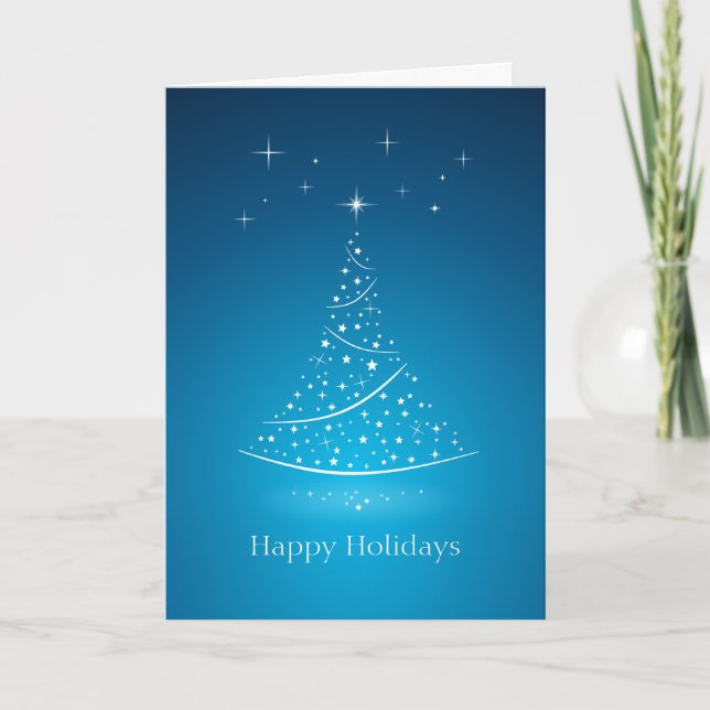 Christmas Tree Stars (Blue) card (Front)