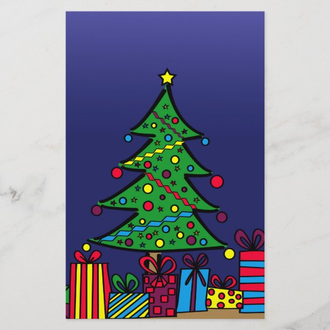 Christmas tree stationery (Front)