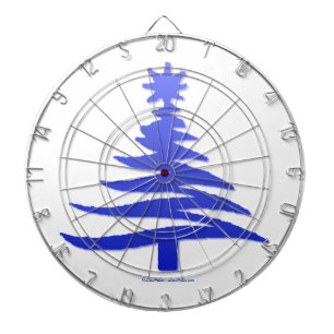 Christmas Tree Stencil Cobalt Blue Dartboard