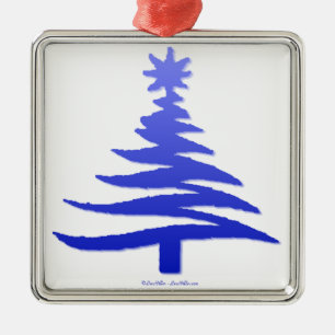 Christmas Tree Stencil Cobalt Blue Metal Tree Decoration