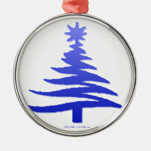Christmas Tree Stencil Cobalt Blue Metal Tree Decoration