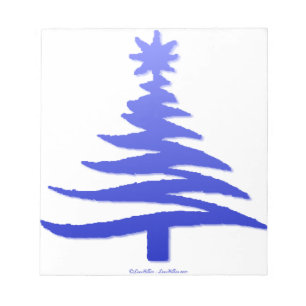 Christmas Tree Stencil Cobalt Blue Notepad