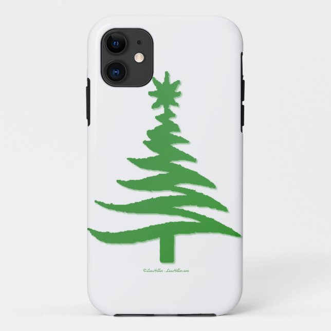 Christmas Tree Stencil Green Case-Mate iPhone Case (Back)