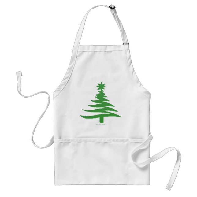 Christmas Tree Stencil Green Standard Apron (Front)