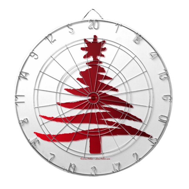Christmas Tree Stencil Red Dartboard (Front)