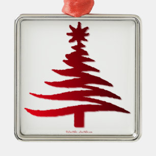 Christmas Tree Stencil Red Metal Tree Decoration
