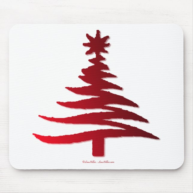 Christmas Tree Stencil Red Mouse Pad (Front)