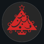 christmas tree sticker<br><div class="desc">black and red christmas tree sticker</div>
