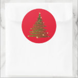 Christmas Tree Stickers<br><div class="desc">Holiday sticker shown with a festive Christmas tree print.  Large size shown
Customise or buy as is.</div>