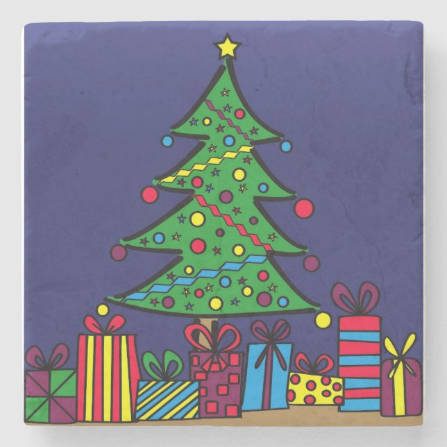 Christmas tree stone coaster (Front)