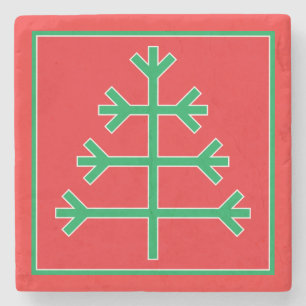 Christmas tree stone coaster