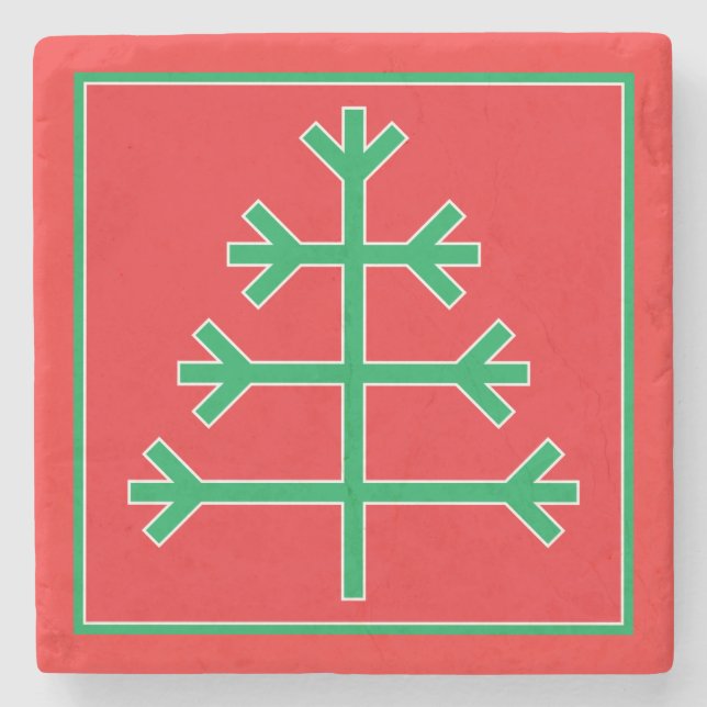 Christmas tree stone coaster (Front)