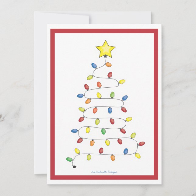 Christmas Tree String of Lights Holiday Party Invitation (Front)