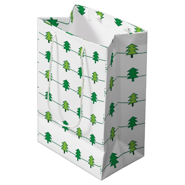 Christmas Tree Stripe  Medium Gift Bag (Front Angled)