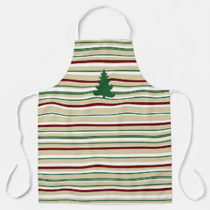Christmas tree striped apron