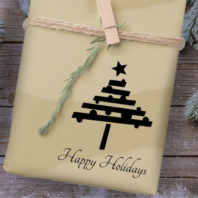 Christmas tree Stylish Script Holiday Rubber Stamp (Creator Uploaded)