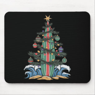 Christmas Tree Surfboard _1 Mouse Pad