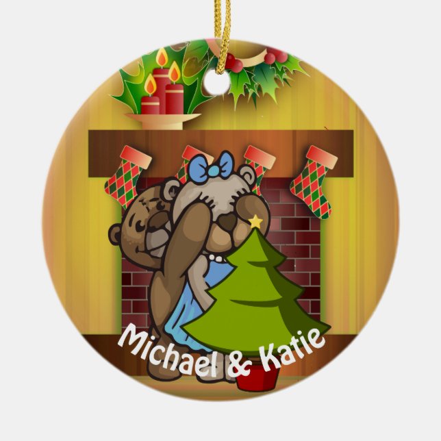 Christmas Tree Surprise Ceramic Ornament (Front)