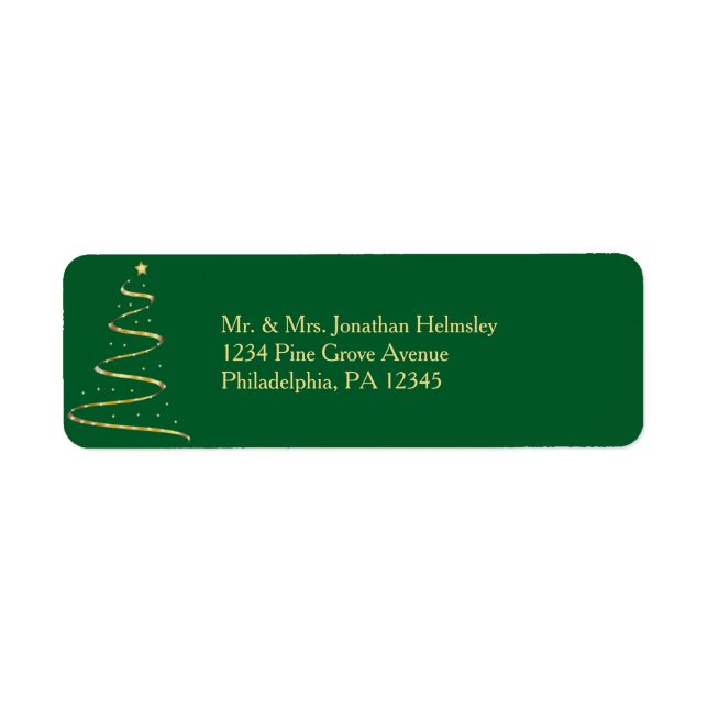 Christmas Tree Swirl Return Address Label (Front)
