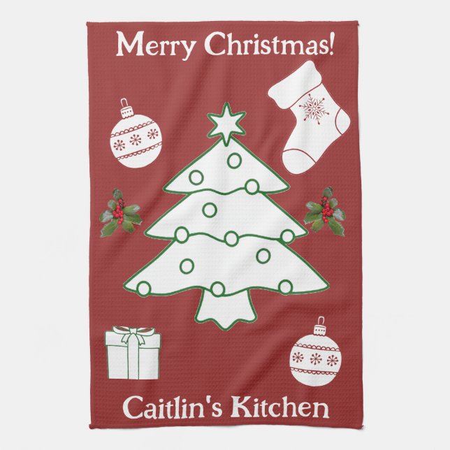Christmas Tree Tea Towel (Vertical)