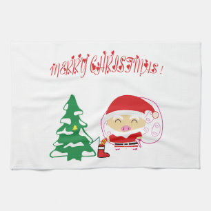 Christmas tree tea towel