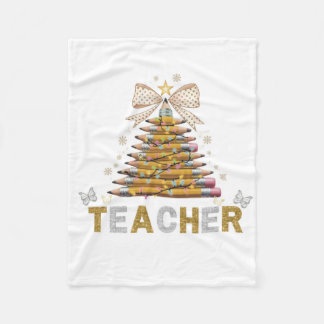 Christmas Tree Teacher Life Gift Teacher Fleece 