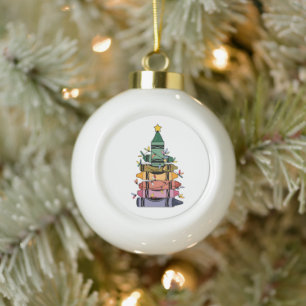 Christmas Tree Teacher Life Gift Teaching Ceramic Ball Christmas Ornament