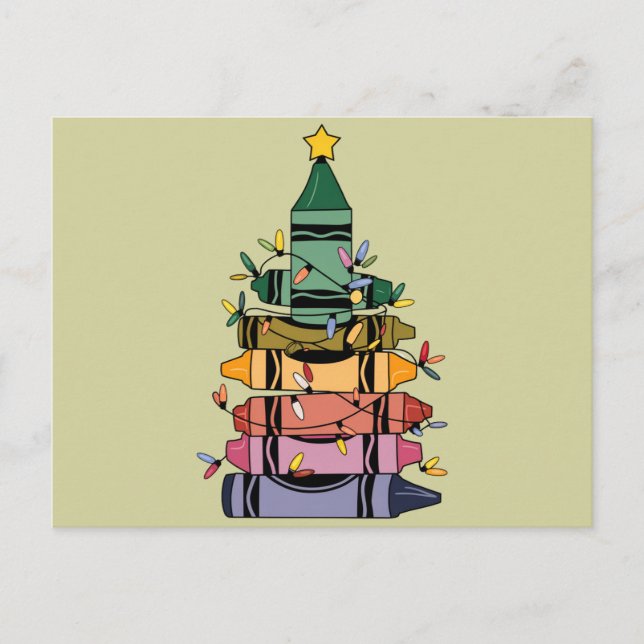 Christmas Tree Teacher Life Gift Teaching Postcard (Front)