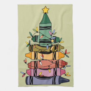 Christmas Tree Teacher Life Gift Teaching Tea Towel