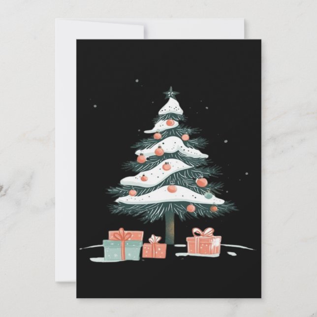 Christmas tree  thank you card (Front)