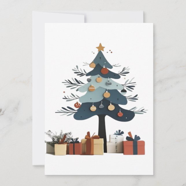 Christmas tree  thank you card (Front)