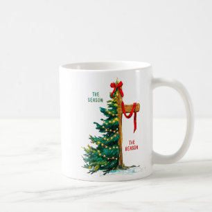 Christmas Tree The Season Jesus Cross The Reason  Coffee Mug