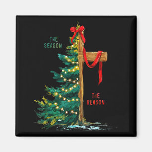 Christmas Tree The Season Jesus Cross The Reason Magnet