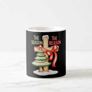 Christmas Tree The Season Reason Cross Xmas Faith Coffee Mug