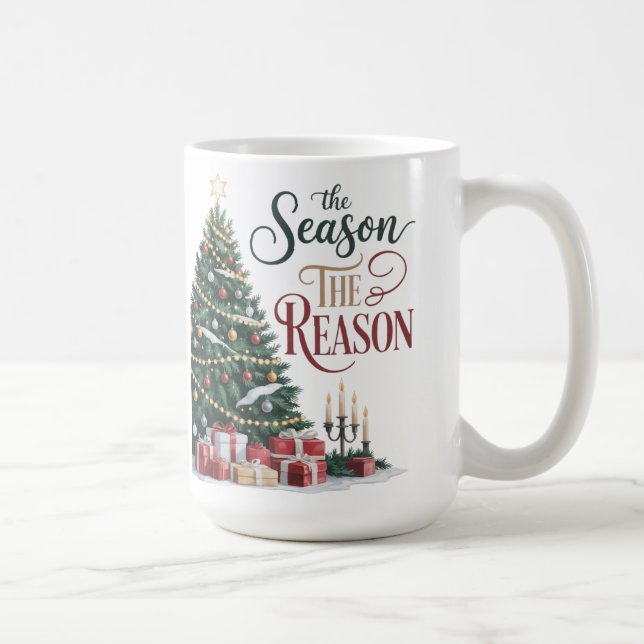 Christmas Tree The Season The Reason Coffee Mug (Right)