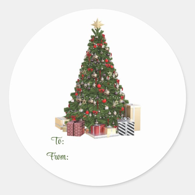 Christmas Tree To And From Sticker (Front)
