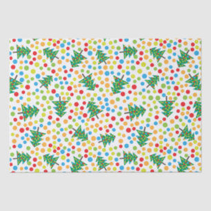 Christmas Tree Toss Colourful Dots Gift Bag Tissue Paper