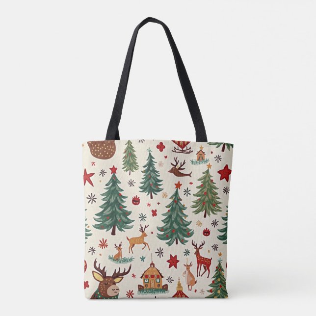 Christmas tree Tote Bag (Back)