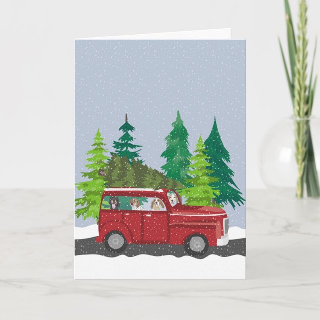Christmas Tree Travel Holiday Card (Front)