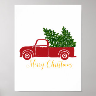 Christmas tree truck  print