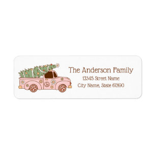 Christmas Tree Truck Return Address Labels