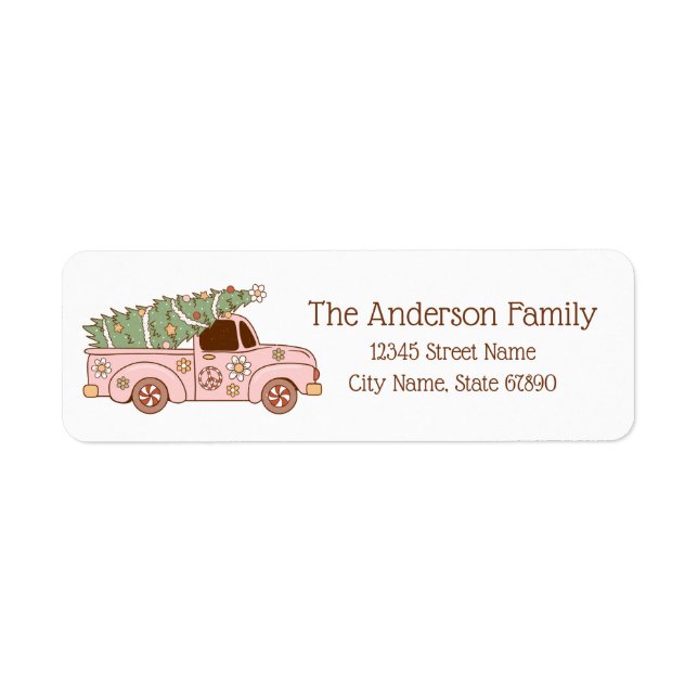 Christmas Tree Truck Return Address Labels (Front)