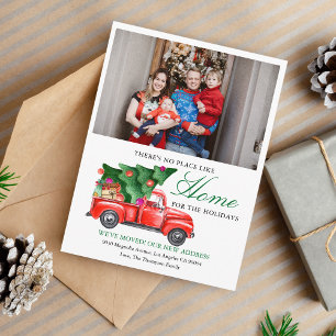 Christmas Tree Truck We've Moved Photo Moving Announcement Postcard