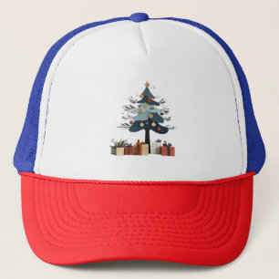 Christmas tree trucker hat