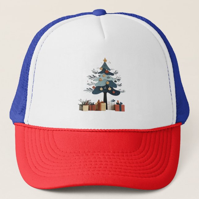 Christmas tree  trucker hat (Front)