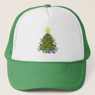 Christmas tree trucker hat