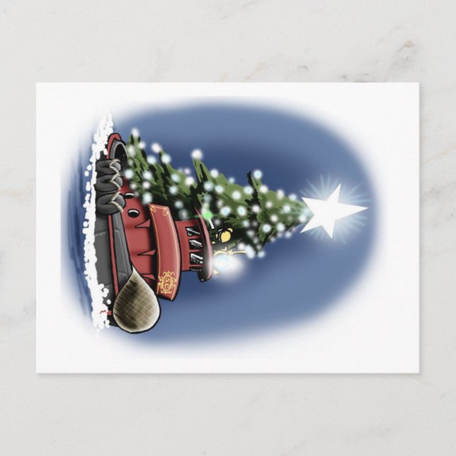 Christmas tree tugboat postcard (Front)