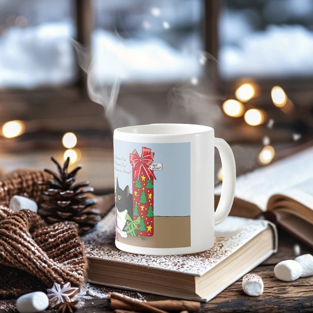 Christmas Tree Tuxedo Cat Coffee Mug (Creator Uploaded)