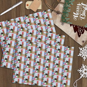 Christmas Tree Tuxedo Cat Tissue Paper